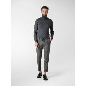 Totò Jogging Grigio Micro Quadro Tela Lana Stretch