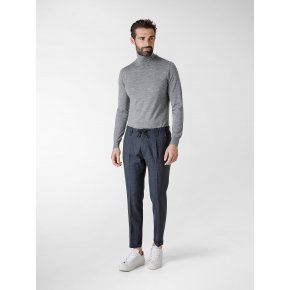 Totò Jogging Blu Micro Quadro Tela Lana Stretch