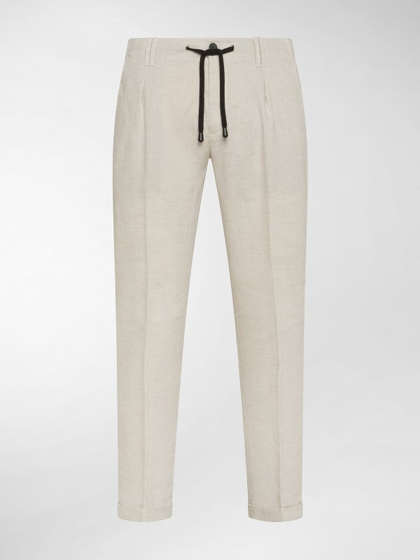 Totò Coulisse Naturale Lino Wrinkle Free Washable