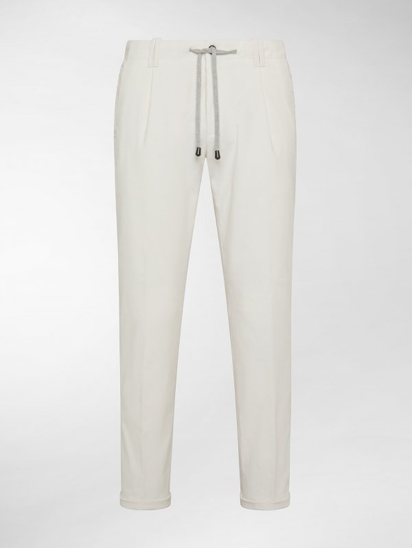 Totò Coulisse Panna Velluto 1000 Righe Stretch