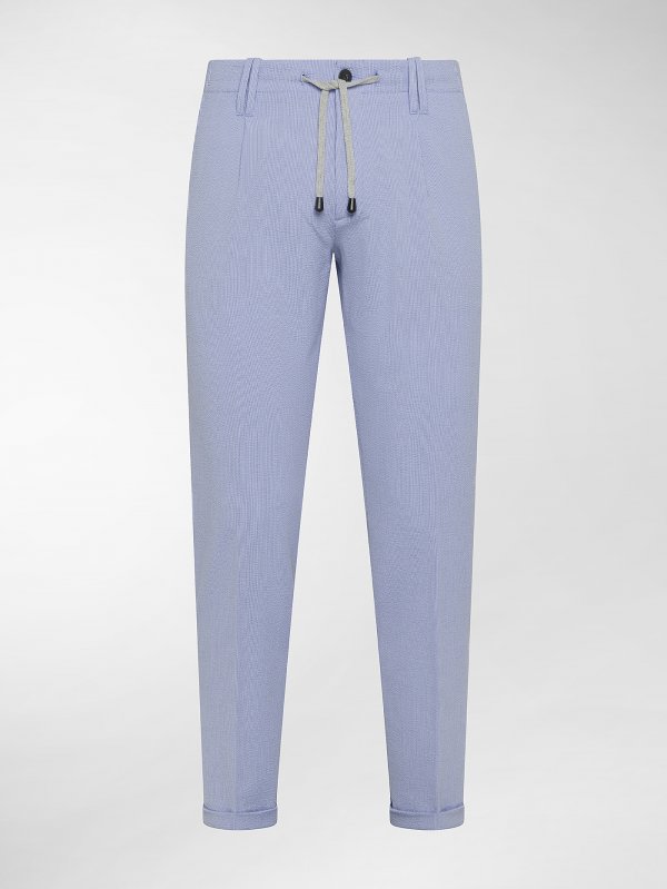 Totò Azzurro Goffrato cotone Active Stretch