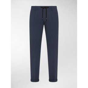 Totò Blu Cotone Goffrato Stretch